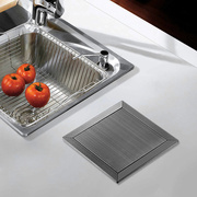 橱柜台面嵌入式方形垃圾桶不锈钢厨房用水槽隐藏翻盖桌面盖子家用