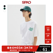 SPAO韩国同款女式T恤2023年秋冬字母印花女士短袖T恤SPRPD37C11