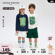 TeenieWeenie Kids小熊童装24年春男女童简约长袖印花T恤