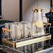 轻奢高档中式水具套装，家用玻璃喝水杯子简约客厅，家庭现代茶具杯具