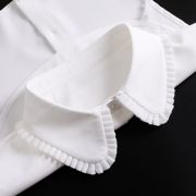 白色雪纺假领子女衬衫领女士荷叶边圆领衬衣领配饰装饰领搭配毛衣