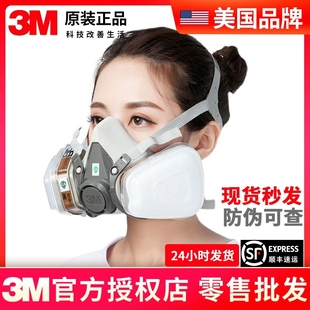 3M防毒面具6200面罩防尘有毒气化工气体工业粉尘喷漆全面罩防护罩
