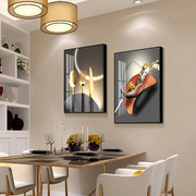 2023年餐厅装饰画现代简约饭厅，餐桌挂画北欧轻奢高档两联壁画