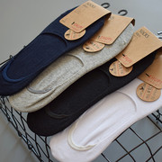 外贸出口日本黑白灰男士隐形防滑袜子夏季超薄款纯棉浅口短船袜