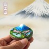 富士山模型手绘小摆件中式日式北京故宫微景观装饰樱花日本小礼物