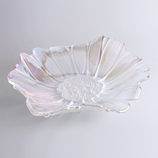 水晶玻璃果盘炫彩水果盘大号向日葵果盘果碗套装时尚创意
