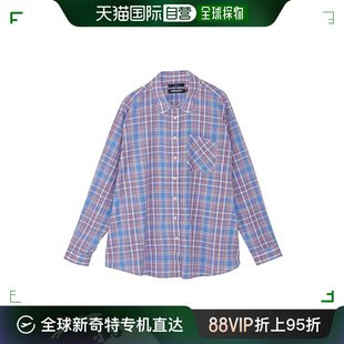 韩国直邮renoma 时尚方格衬衫 (长款)_AM2WWH452-粉色