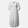 200斤大码女装外贸欧美出口拼接蕾丝，收腰显瘦长裙白色连衣裙夏b15
