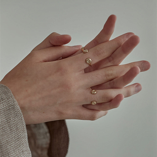 2024年潮开口戒指女欧美风，小众设计感简约叠戴可调节食指指环