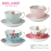 royalalbert玫瑰满花骨瓷咖啡杯，波尔卡玫瑰茶杯欧式皇家阿尔伯特