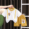 男童夏装套装2024潮宝宝洋气时髦衣服儿童韩版帅气短袖两件套