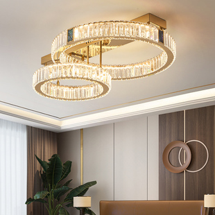 轻奢水晶客厅吸顶灯现代简约创意大气艺术餐厅主卧室房间LED灯饰