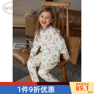 Gukoo/果壳男女童宝宝秋衣秋裤棉毛衫迪士尼联名保暖内衣套装D