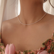 光珍珠项链女14k包金细锁骨链礼物送女友高级感时尚米粒珍珠