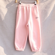 110-130-140-160码，墨*郡，女童冬装粉色加绒加厚运动长裤子卫裤