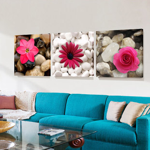 客厅装饰画沙发背景墙画餐厅卧室，无框画壁画三联画现代水晶画花卉