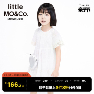 littlemoco童装夏季女儿童，洋气连衣裙镂空刺绣，纯棉裙子kba2drs016