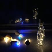太阳能红酒瓶子塞铜线灯串荧光灯酒吧创意灯七彩发光装饰布置彩灯