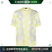 香港直邮潮奢 Versace 范思哲 男士 Medusa印花真丝短袖衬衫