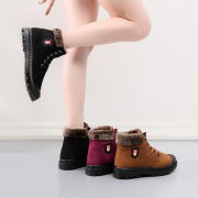 时尚马丁靴女冬季加绒保暖老北京布鞋，高帮休闲短靴外穿雪地靴