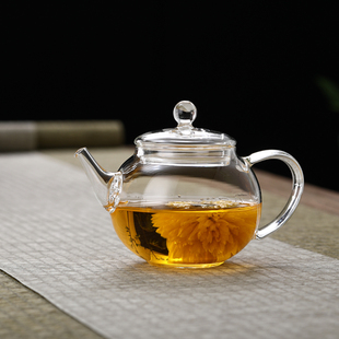 耐热过滤一体玻璃泡茶壶，小茶壶一人家用小型功夫茶具绿茶迷你单壶