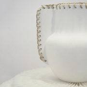匠形现代风格陶瓷花瓶陶瓷摆件，白色家居样品房装t饰花器软装摆件