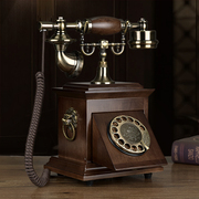 复古电话机欧式仿古家用新中式座机老式转盘实木客厅无线插卡电话