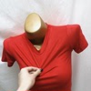 韩国女装 冷淡风 巨好看性感显瘦红色短款T恤 INS简约网红款