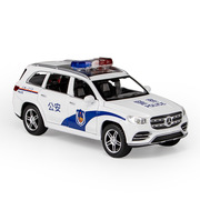 1:32奔驰gls580警车模型合金，仿真汽车模型车110警察车男孩玩具车