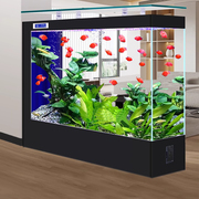 隔断屏风鱼缸客厅大型家用生态免换水超白玻璃落地金鱼缸定制