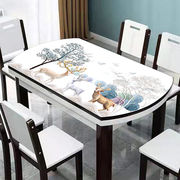 桌垫椭圆形餐可折叠圆桌桌布防水防油耐高温pvc软玻璃最现代