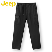 jeep多口袋工装裤冬季厚款保暖休闲裤吉普男装宽松长裤持久耐磨