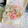 白色珍珠MOM蛋糕装饰插牌 母亲节女王妈妈生日蛋糕插件烘焙配件