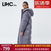 LINC金羽杰2021年冬季长款加厚连帽反季羽绒服女Y21808203Y