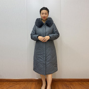 中年妈妈加绒外套冬季连帽设计显瘦气质PU皮羊驼绒保暖棉衣女
