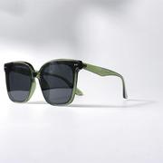 gm同款高级感绿灰色，墨镜uv400方形，大框素颜明星款显瘦太阳眼镜