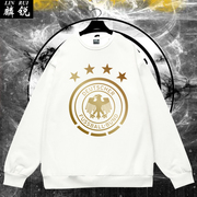 德国足球队日耳曼战车球迷服圆领，卫衣套头薄款男女加绒长袖衫球衣