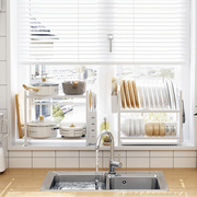 御仕家厨房放碗沥水架碗碟，置物窄碗架晾碗筷，碗盘盒水槽收纳篮台式