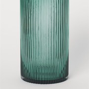 欧式简约创意槽纹直筒玻璃圆柱形花瓶熟L琥珀烟熏灰装饰品摆件