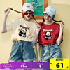 唐狮2024熊猫短袖，t恤女夏季休闲圆领，上衣女甜美纯棉体恤sz