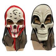 万圣节骷髅面具恐怖搞怪尖叫鬼脸，吓人鬼面具头套成人流血面具