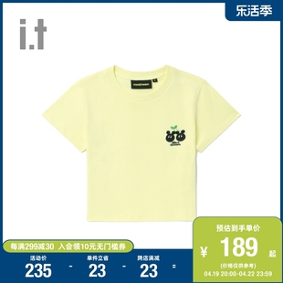 it Mini Cream女装多色短袖t恤休闲夏季个性潮流刺绣3SM611