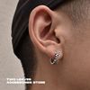 2022春季 S925纯银字母耳环复古做旧款欧美嘻哈hiphop男女耳扣