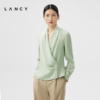lancy朗姿2024春季长袖通勤三醋酸衬衫，女法式设计感新中式上衣