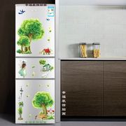 田园卡通冰箱贴创意装饰可移除冰箱贴纸空调，翻新翻新防水自粘