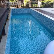 游泳池陶瓷马赛克瓷砖拼图，户外地中海景观，蓝色防滑浴池水池鱼池砖