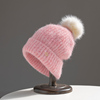 疯帽子 甜美糖果毛线帽子女 可爱毛球堆堆帽 冬季保暖针织帽 秋冬