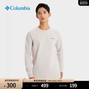 Columbia哥伦比亚户外男子圆领运动旅行时尚套头长袖T恤AE5272