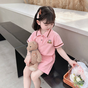 女童洋气夏装短袖套装儿童韩版卡通衣服休闲两件套女宝宝夏季潮衣