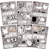 8张卡通暹罗猫的观察日记贴纸DIY背卡手机壳装饰手账咕卡贴画防水